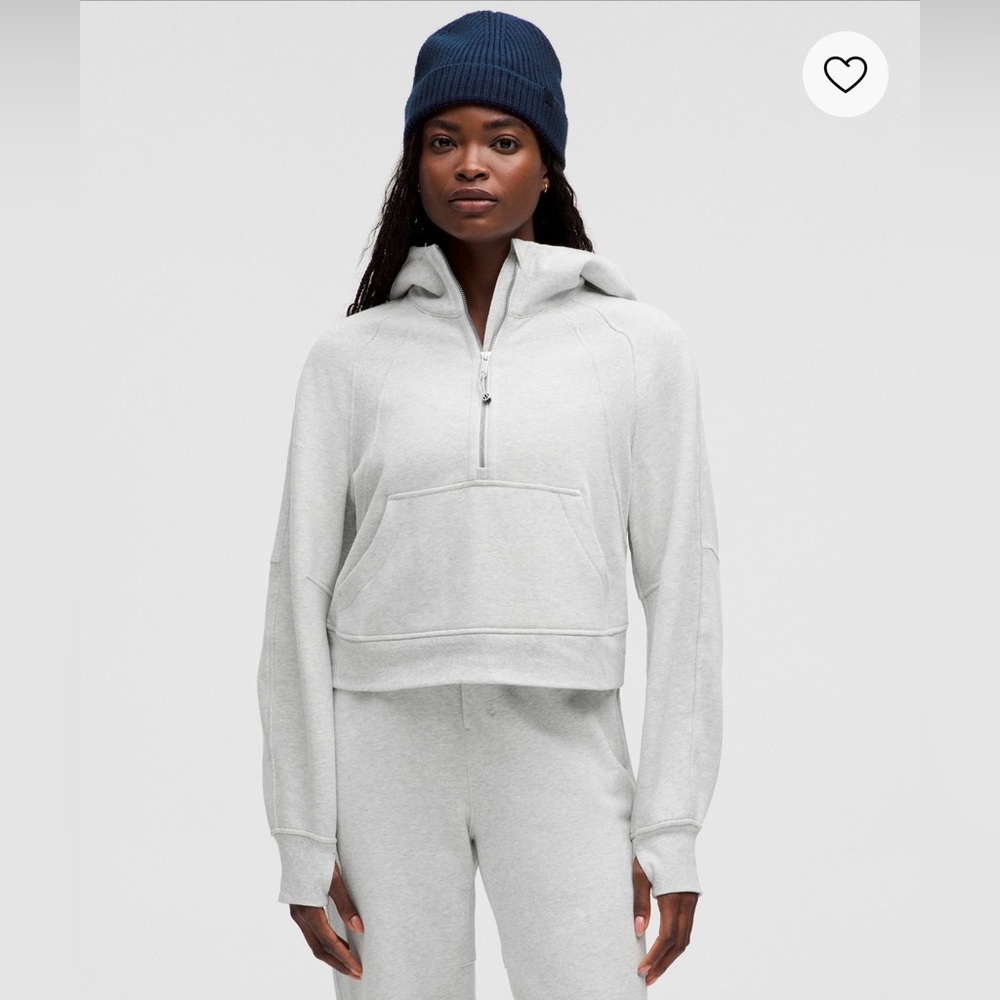 lululemon Heathered Core Ultra Light Grey Suba Oversized Half-Zip Hoodie
